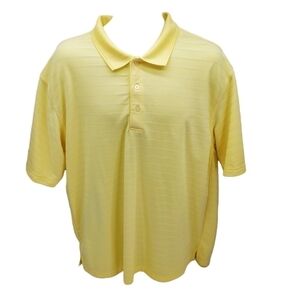 PGA Tour Men's XL Yellow Golf Polo Textured Soft Sport Short Sleeve Shirt